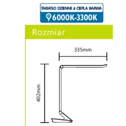 Składana lampa stołowa LED czerwona 10W 3300-6000K dotykowa typ żuraw - 8433325178673