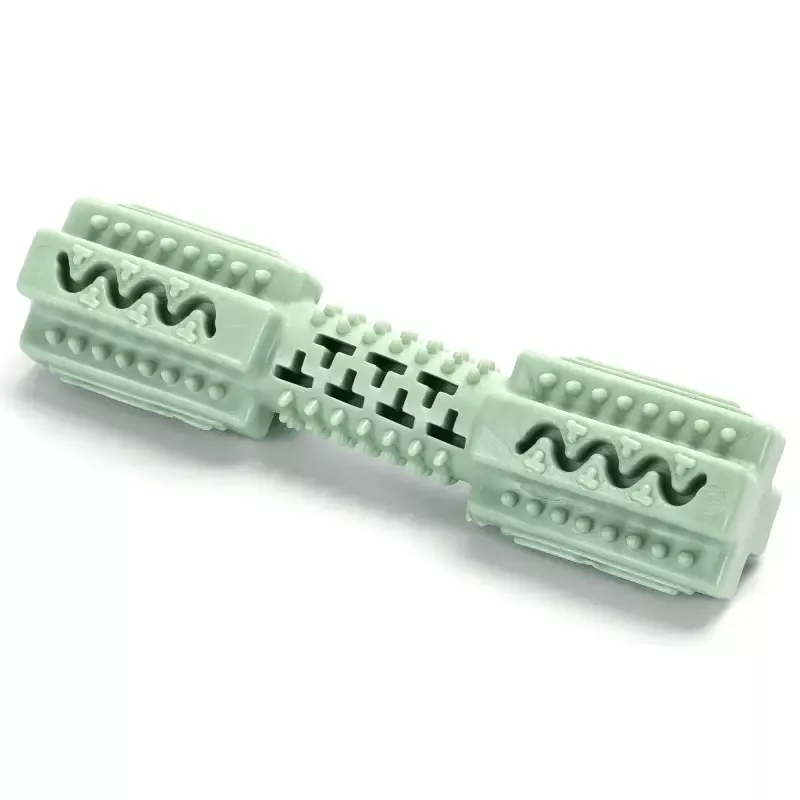 Kość dla psa gryzak gumowa zabawka z wypustkami do czyszczenia zębów - 8719138215331