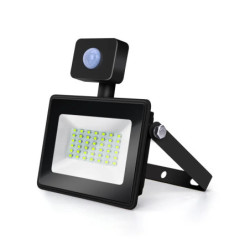 LED Ultracienki reflektor z czujnikiem czarny 50W Odlewanie - 8433325198343