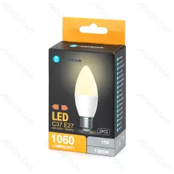 Żarówka LED 11W 3000K 1170lm białe ciepłe świecowe C37 E14 opak. 2szt - 8433325387389