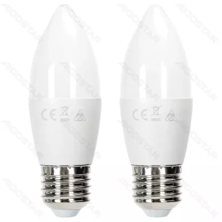 Żarówka LED 11W 4000K 1060lm neutralne świecowe C37 E27 opak. 2szt - 8433325387402