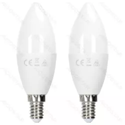 Żarówka LED 12W 6500K 1170lm biała zimna świecowa C37 E14 opak. 2szt - 8433325387600