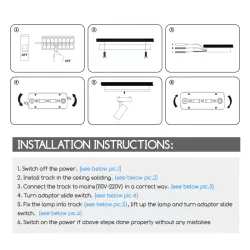 LED Dwuprzewodowe światło szynowe czarne 10W - 8433325198640