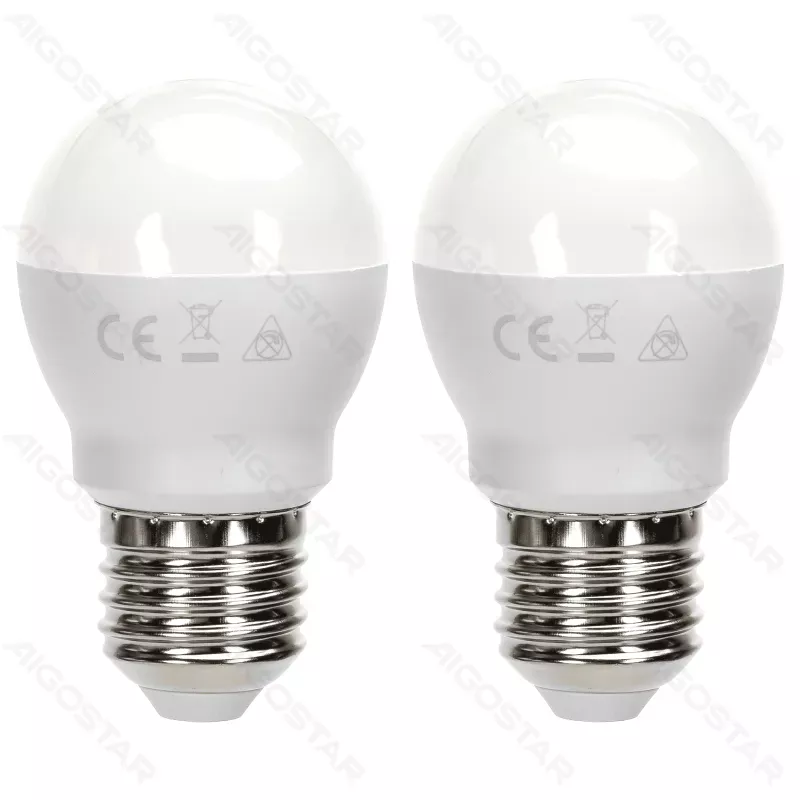 Żarówka LED 11W 6500K 1060lm biała kulka G45 E27 2szt białe zimne - 8433325387907