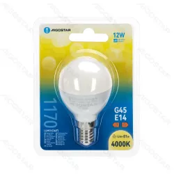 Żarówka LED 12W 4000K 1170lm biała mała neutralna kulka G45 gwint E14 - 8433325387938