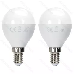 Żarówka LED 12W 6500K 1170lm biała kulka G45 E14 2szt białe zimne - 8433325388089