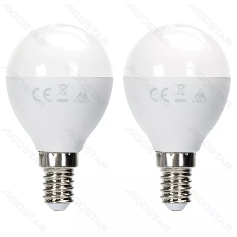 Żarówka LED 12W 6500K 1170lm biała kulka G45 E14 2szt białe zimne - 8433325388089