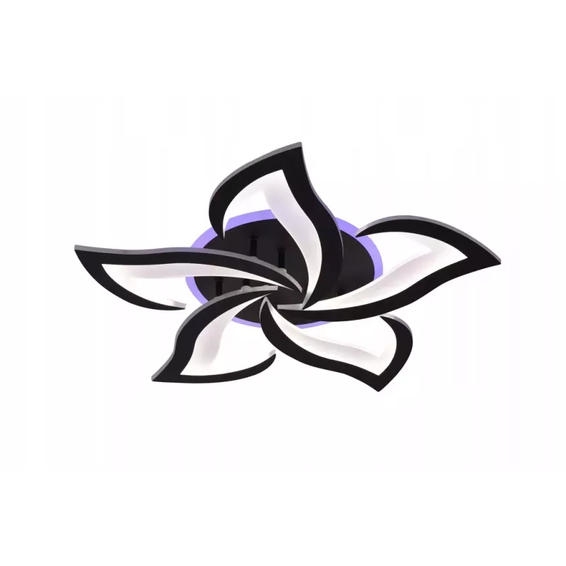 Lampa Sufitowa RGB Kwiat Lotosu do Sypialni Czarna Żyrandol LED z Pilotem - 5905965398511