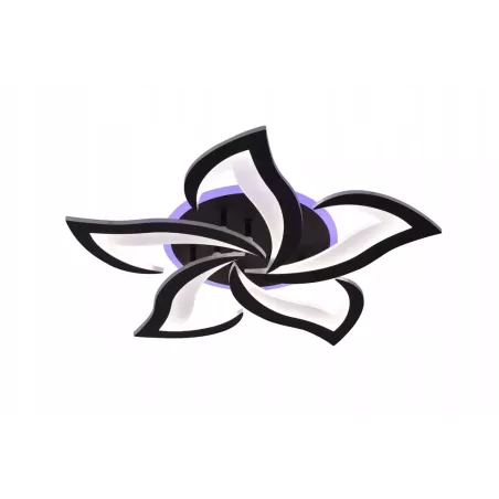 Lampa Sufitowa RGB Kwiat Lotosu do Sypialni Czarna Żyrandol LED z Pilotem - 5905965398511