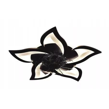 Nowoczesna Lampa Sufitowa z Wiatrakiem LED Plafon z Pilotem Wiatrak Czarny - 5905965398658