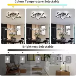 Nowoczesna Lampa Sufitowa z Wiatrakiem LED Plafon z Pilotem Wiatrak Czarny - 5905965398658