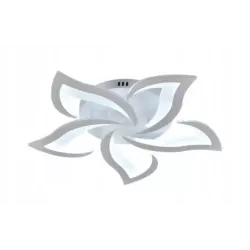 Lampa Sufitowa Kwiat Lotosu do Sypialni Biała Żyrandol LED z Pilotem - 5905965398610