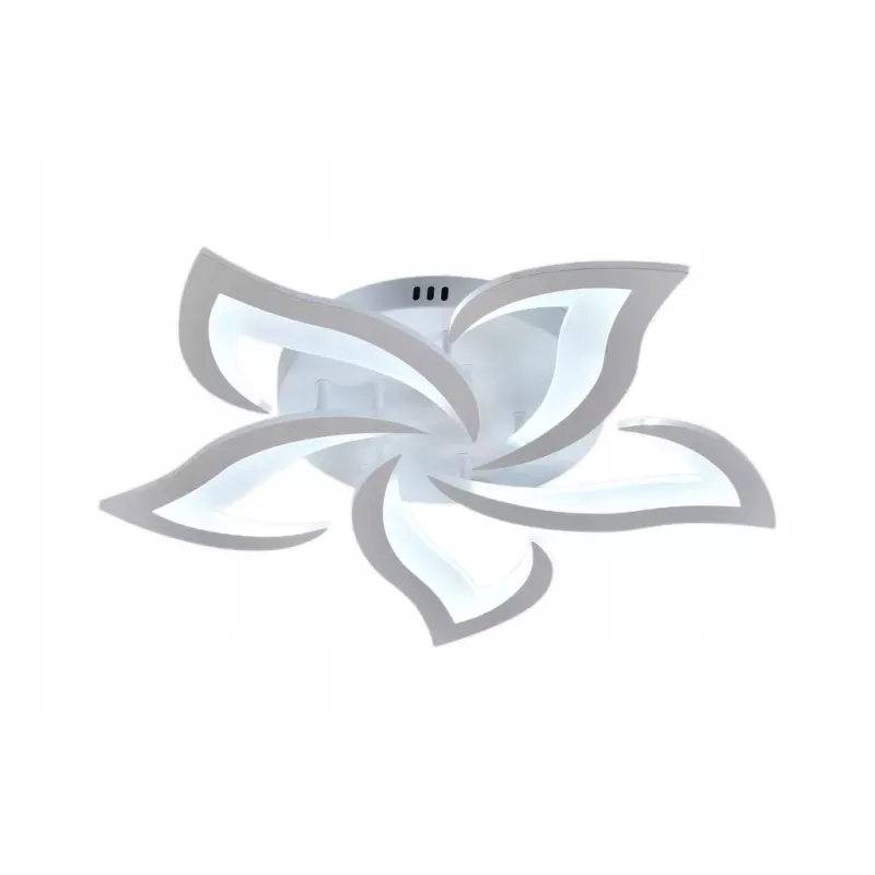 Lampa Sufitowa Kwiat Lotosu do Sypialni Biała Żyrandol LED z Pilotem - 5905965398610
