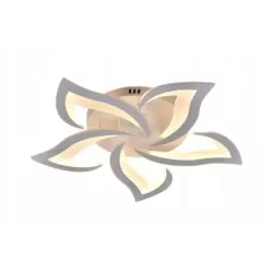 Lampa Sufitowa Kwiat Lotosu do Sypialni Biała Żyrandol LED z Pilotem - 5905965398610