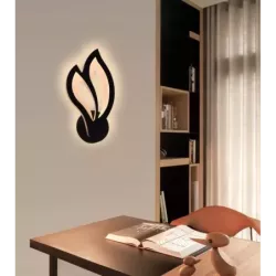 Nowoczesny Kinkiet Ścienny LED Lampka Nocna Kwiat Lotosu Czarny - 5905965398122