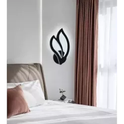 Nowoczesny Kinkiet Ścienny LED Lampka Nocna Kwiat Lotosu Czarny - 5905965398122