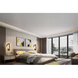 Nowoczesny Kinkiet Ścienny LED Lampka Nocna Kwiat Lotosu Czarny - 5905965398122