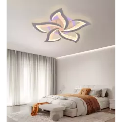 Nowoczesny Plafon LED RGB Sufitowy Kwiat Lotosu do Salonu Biały z Pilotem - 5905965398528