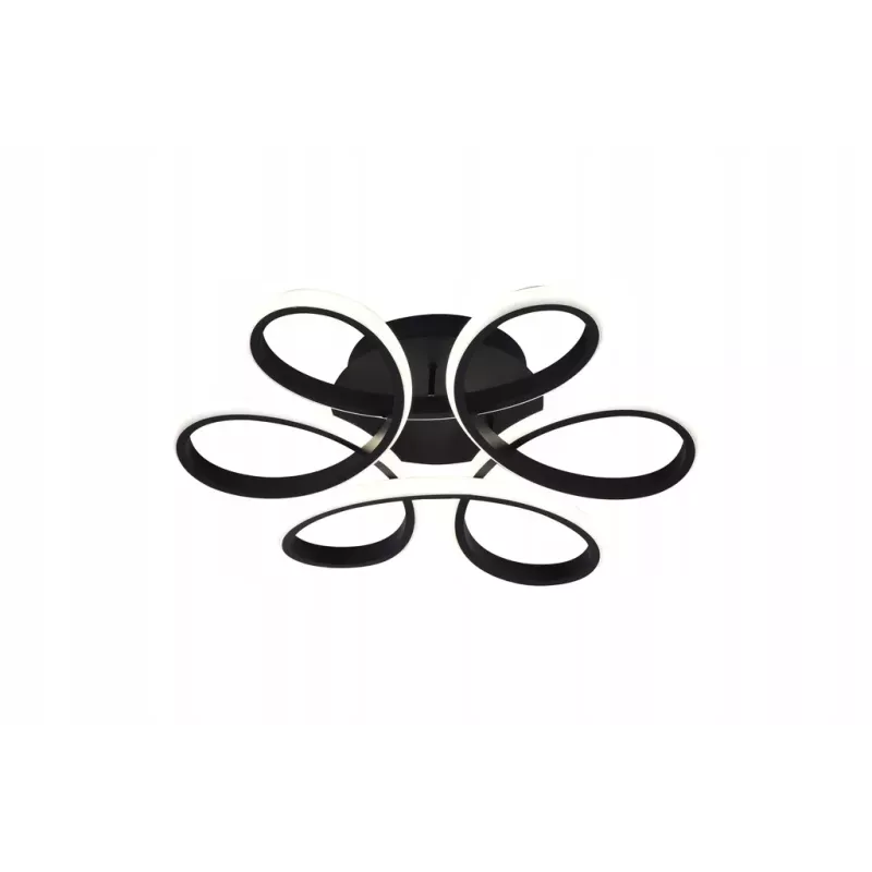 Nowoczesny Plafon LED Sufitowy do Sypialni Salonu Pokoju Czarny z Pilotem - 5905965398504