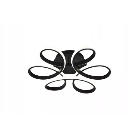 Nowoczesny Plafon LED Sufitowy do Sypialni Salonu Pokoju Czarny z Pilotem - 5905965398504