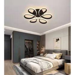 Nowoczesny Plafon LED Sufitowy do Sypialni Salonu Pokoju Czarny z Pilotem - 5905965398504