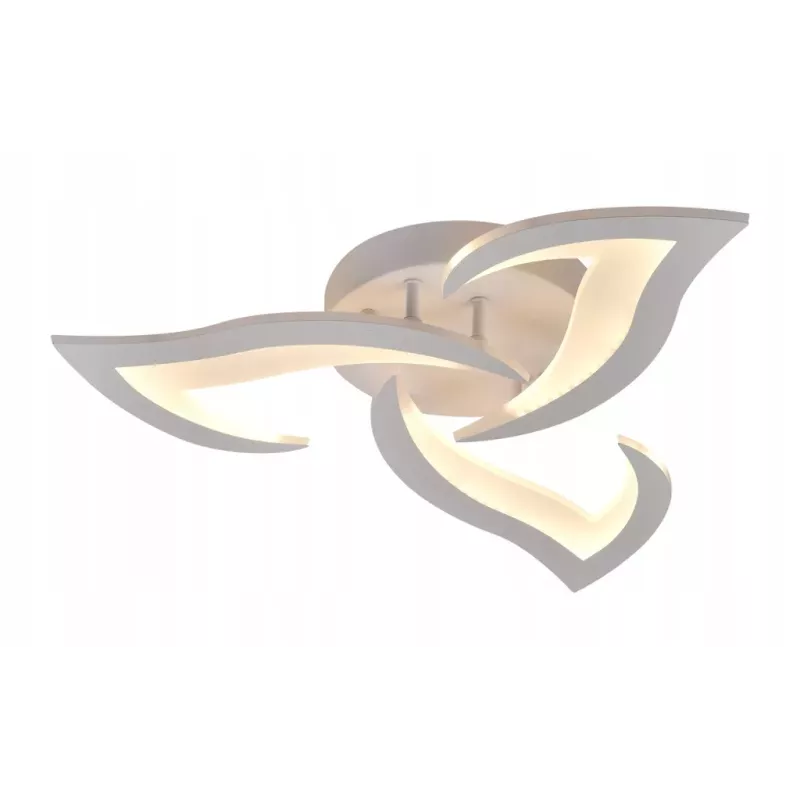 Lampa Sufitowa Kwiat Lotosu do Sypialni Biała Żyrandol LED z Pilotem - 5905965398498