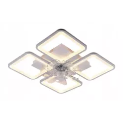 Lampa Sufitowa Kwadratowa z Wiatrakiem do Sypialni Żyrandol LED z Pilotem - 5905965398474