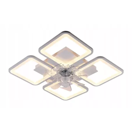 Lampa Sufitowa Kwadratowa z Wiatrakiem do Sypialni Żyrandol LED z Pilotem - 5905965398474