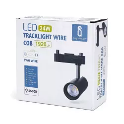 LED Dwuprzewodowe światło szynowe czarne 24W - 8433325198695