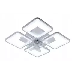 Lampa Sufitowa Kwadratowa z Wiatrakiem do Sypialni Żyrandol LED z Pilotem - 5905965398474