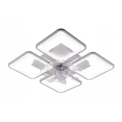 Lampa Sufitowa Kwadratowa z Wiatrakiem do Sypialni Żyrandol LED z Pilotem - 5905965398474