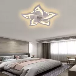Nowoczesna Lampa Sufitowa z Wiatrakiem LED Plafon z Pilotem BT Wiatrak - 5905965398450