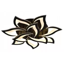 Lampa Sufitowa Kwiat Lotosu do Sypialni Czarna Żyrandol LED z Pilotem - 5905965398412