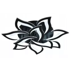 Lampa Sufitowa Kwiat Lotosu do Sypialni Czarna Żyrandol LED z Pilotem - 5905965398412