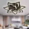 Lampa Sufitowa Kwiat Lotosu do Sypialni Czarna Żyrandol LED z Pilotem - 5905965398412