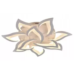 Lampa Sufitowa Kwiat Lotosu do Sypialni Biała Żyrandol LED z Pilotem - 5905965398405