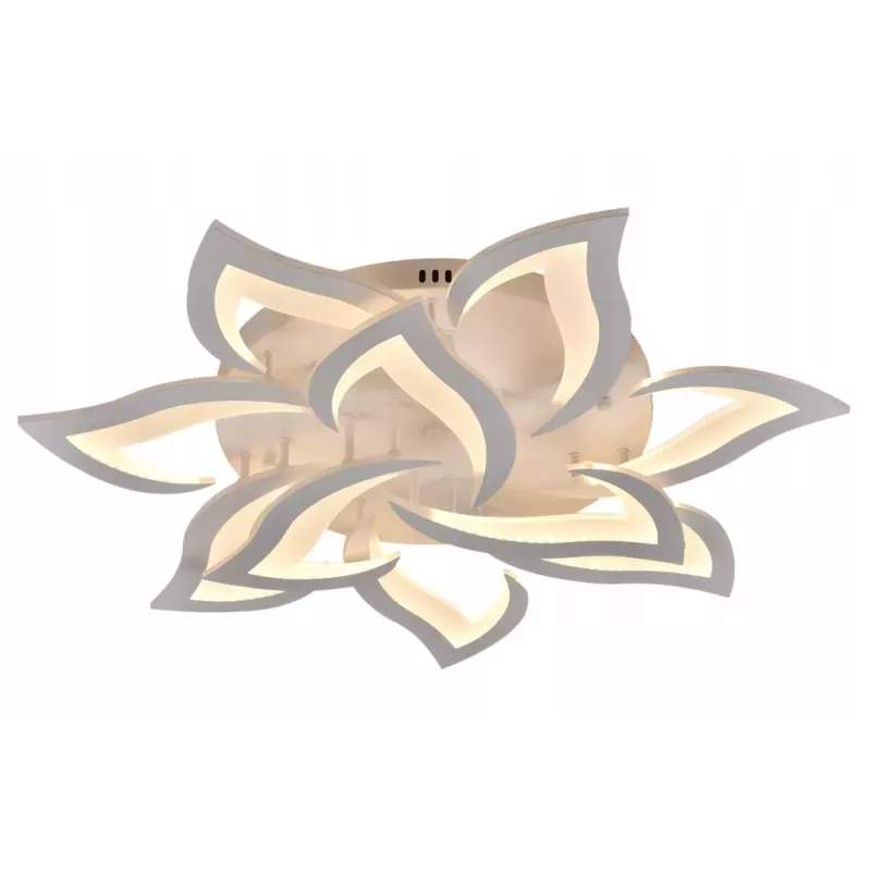 Lampa Sufitowa Kwiat Lotosu do Sypialni Biała Żyrandol LED z Pilotem - 5905965398405