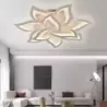 Lampa Sufitowa Kwiat Lotosu do Sypialni Biała Żyrandol LED z Pilotem - 5905965398405