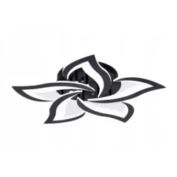 Nowoczesny Plafon LED Sufitowy Kwiat Lotosu do Salonu Czarny z Pilotem - 5905965398443