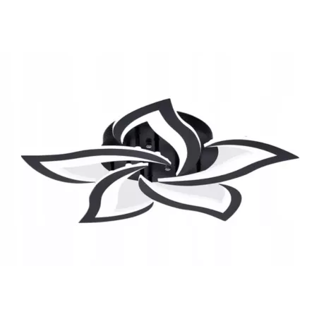 Nowoczesny Plafon LED Sufitowy Kwiat Lotosu do Salonu Czarny z Pilotem - 5905965398443