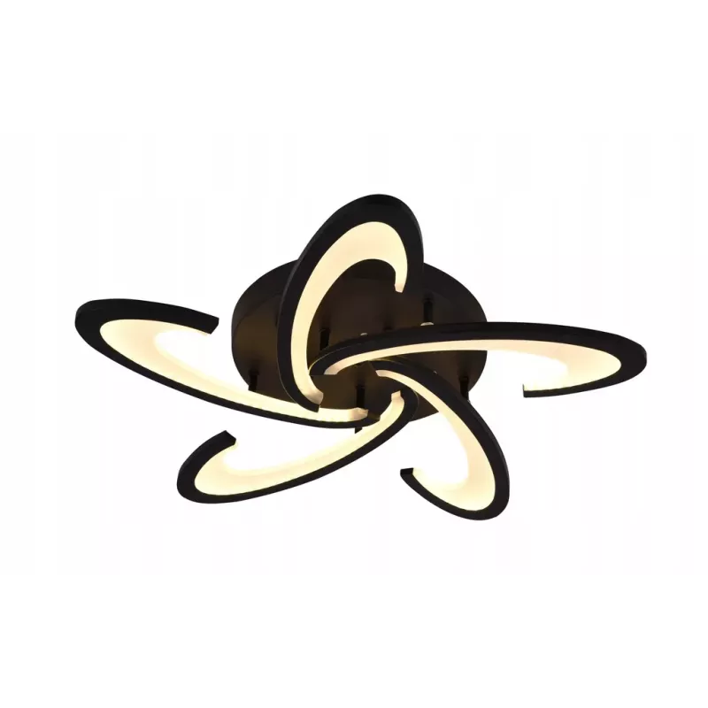 Nowoczesny Plafon LED Sufitowy do Sypialni Salonu Pokoju Czarny z Pilotem - 5905965398320