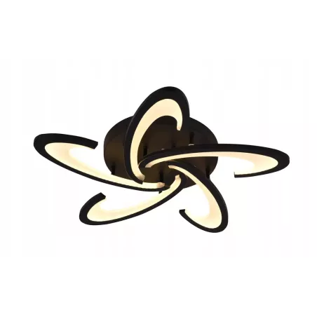 Nowoczesny Plafon LED Sufitowy do Sypialni Salonu Pokoju Czarny z Pilotem - 5905965398320