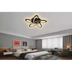 Nowoczesny Plafon LED Sufitowy do Sypialni Salonu Pokoju Czarny z Pilotem - 5905965398320