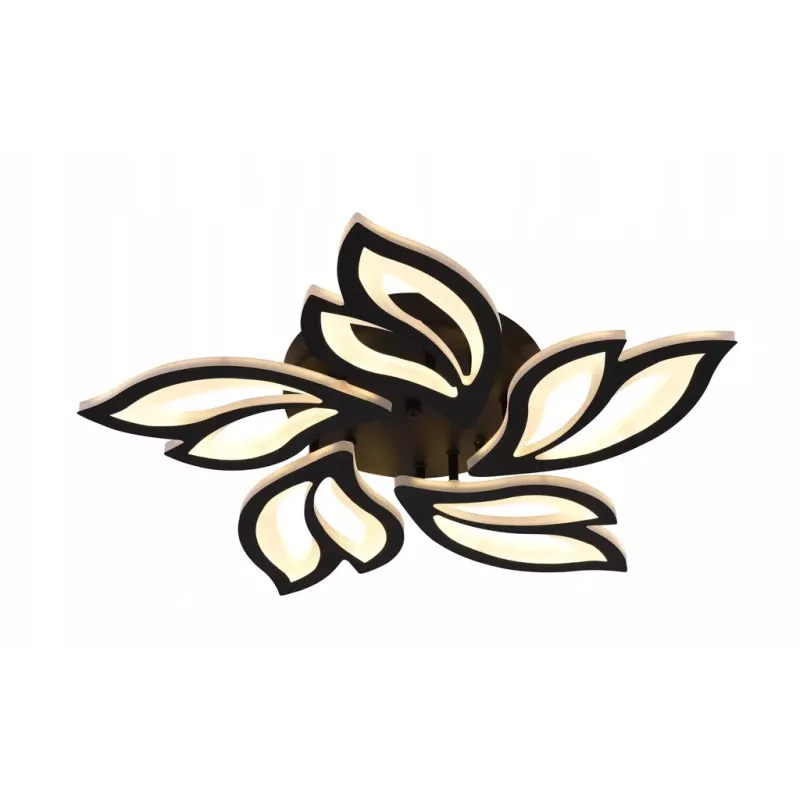 Nowoczesny Plafon LED Sufitowy do Sypialni Salonu Czarny z Pilotem - 5905965398252