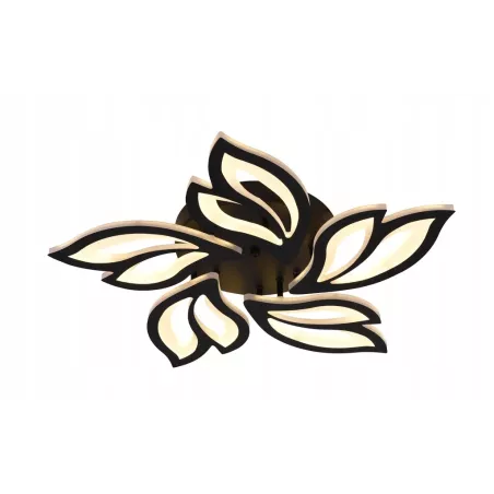 Nowoczesny Plafon LED Sufitowy do Sypialni Salonu Czarny z Pilotem - 5905965398252