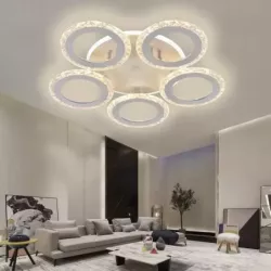 Nowoczesny Plafon Glamour Kryształowy z Pilotem do Salonu i Sypialni - 5905965398214