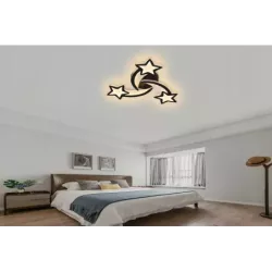 Nowoczesny Plafon Gwiazdy LED Dziecięcy Okrągły z Pilotem - 5905965398061