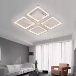 Lampa Sufitowa Plafon LED z Pilotem Biały Kwadratowy Kwadrat - 5905965398092