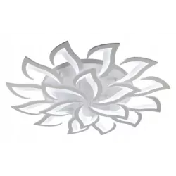 Duża Lampa Sufitowa Kwiat Lotosu Biała do Sypialni Żyrandol LED z Pilotem - 5905965398399