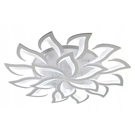 Duża Lampa Sufitowa Kwiat Lotosu Biała do Sypialni Żyrandol LED z Pilotem - 5905965398399